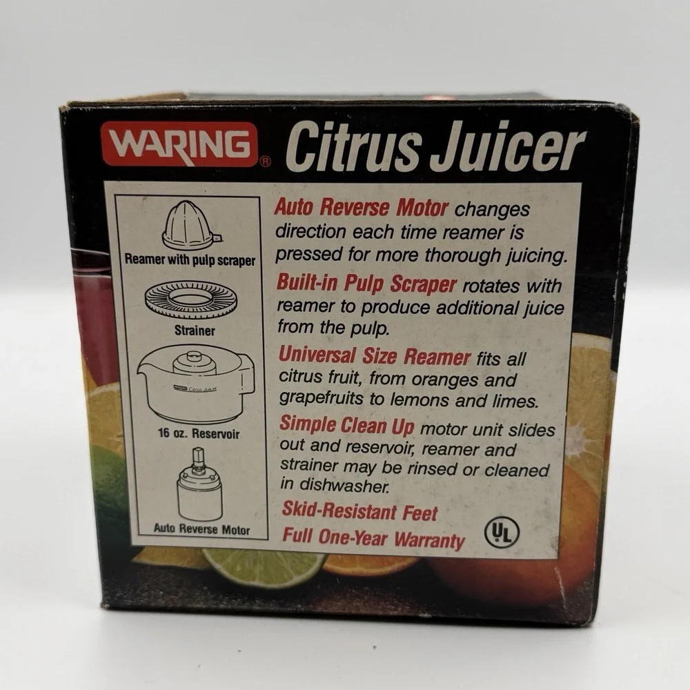 Vintage Waring JC210-1 Citrus Juicer White Electric w/ Original Box